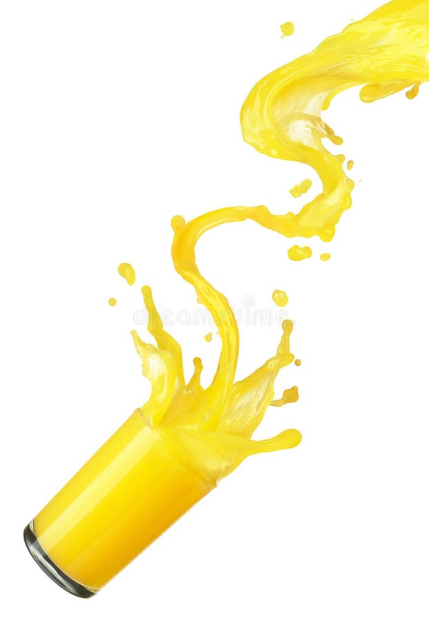 De plons van het jus d'orange stock afbeeldingen De plons van het jus d'orange stock afbeeldingen