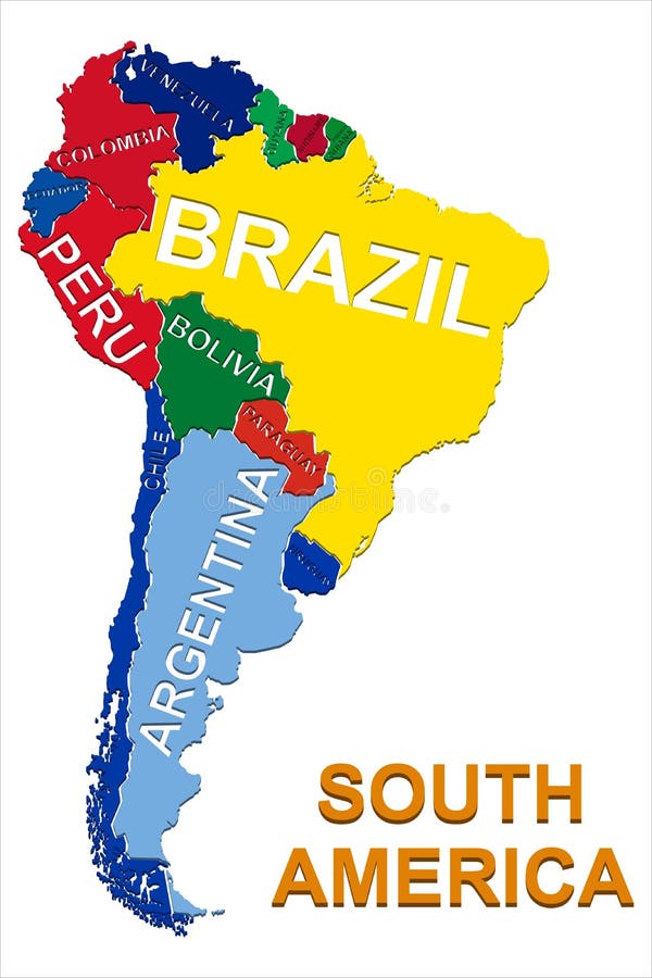 De politieke kaart van Zuid-Amerika