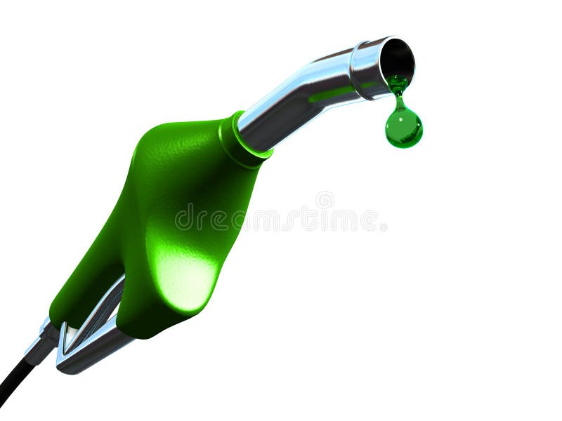 Dripping gas pump nozzle - 3d render. Dripping gas pump nozzle - 3d render