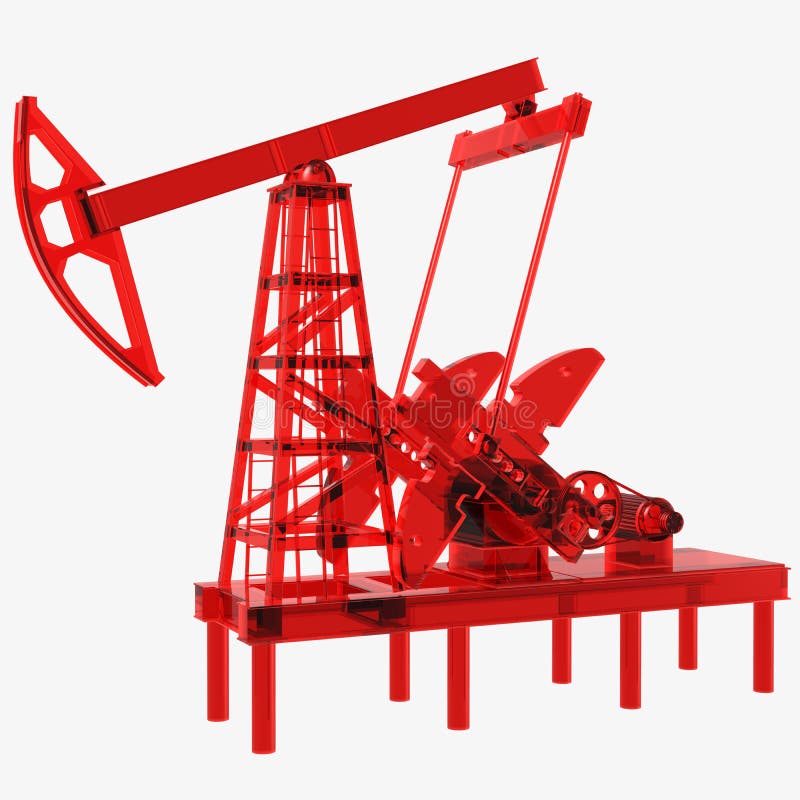 Red oil pump 3d illustration. Red oil pump 3d illustration