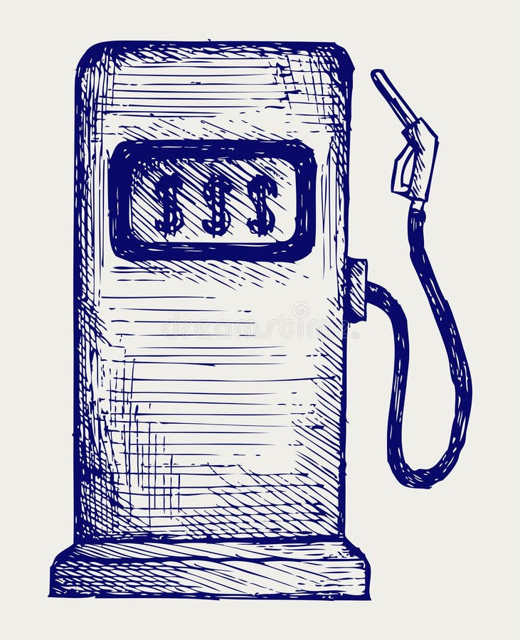 Gas station pump. Doodle style. Gas station pump. Doodle style