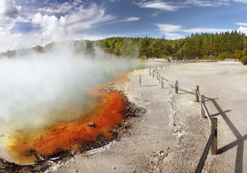 De Pool van Champagne, Rotorua, Nieuw Zeeland royalty-vrije stock fotografie De Pool van Champagne, Rotorua, Nieuw Zeeland royalty-vrije stock fotografie