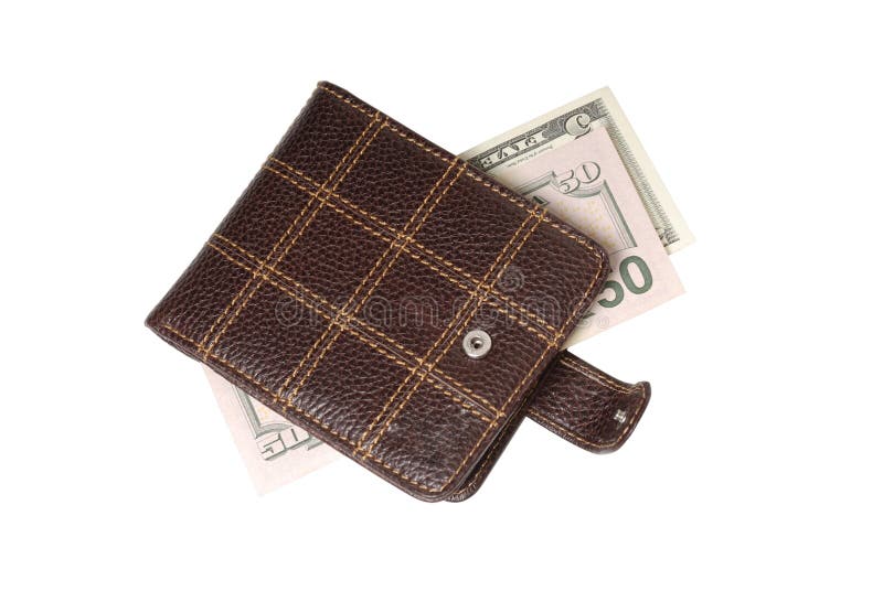 Leren portemonnee stock foto's