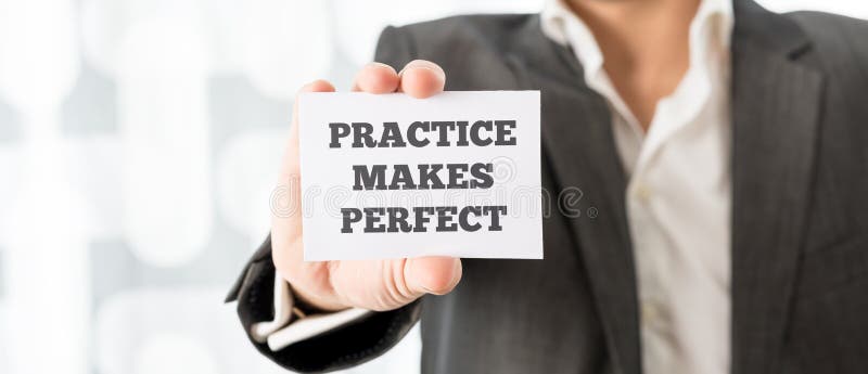 De praktijk maakt perfect stock foto De praktijk maakt perfect stock foto