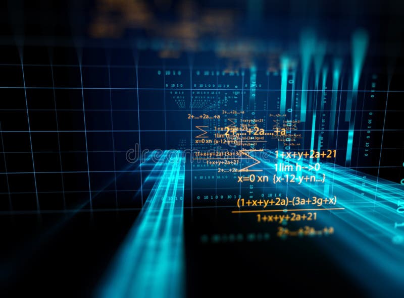 Programmeercode, abstracte technologische achtergrond van een softwareontwikkelaar en computerscript stock illustratie