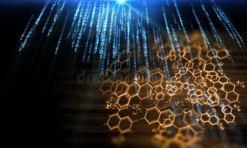Programmeercode, abstract, technologische achtergrond van een softwareontwikkelaar en computerscript stock illustratie