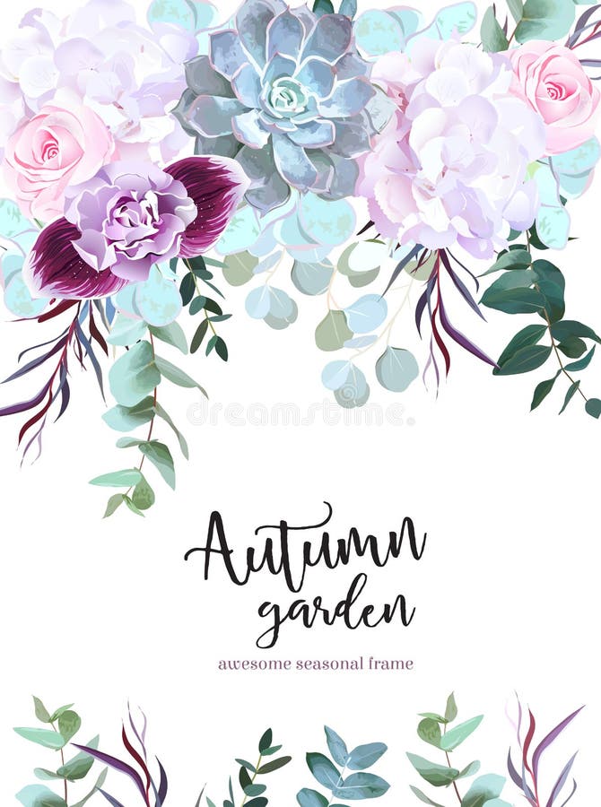 De purpere, witte en roze kaart van het bloemen vectorontwerp royalty-vrije illustratie De purpere, witte en roze kaart van het bloemen vectorontwerp royalty-vrije illustratie