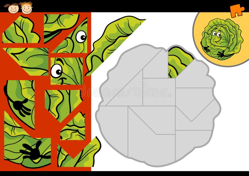 De puzzelspel van de beeldverhaalkool royalty-vrije illustratie De puzzelspel van de beeldverhaalkool royalty-vrije illustratie