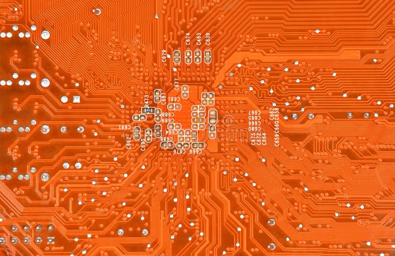 Close up of a printed computer circuit board. Close up of a printed computer circuit board