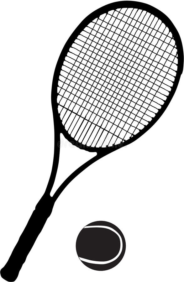 Tennis player, racket and ball silhouette. Tennis player, racket and ball silhouette