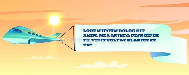 De reclame van banner op vliegtuig vectorillustratie vector illustratie De reclame van banner op vliegtuig vectorillustratie vector illustratie