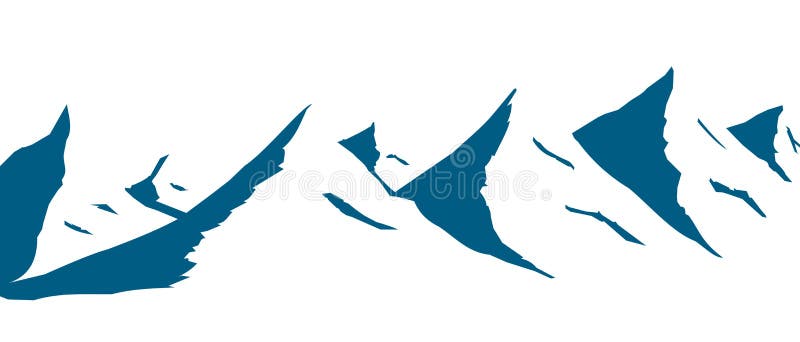 De reeks bergen trekt in blauw vector illustratie De reeks bergen trekt in blauw vector illustratie