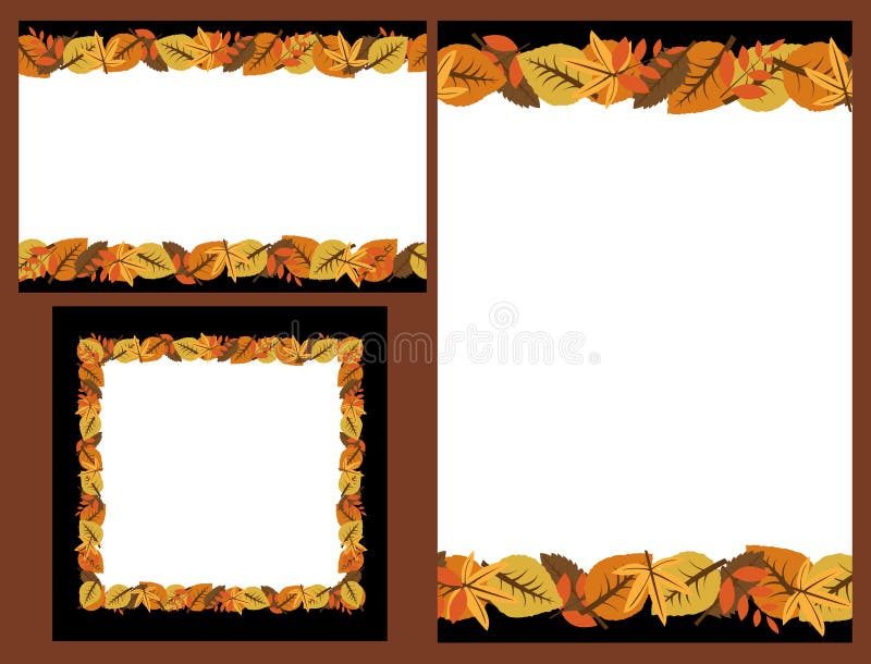 De reeks van de herfst verlaat frames vector illustratie De reeks van de herfst verlaat frames vector illustratie
