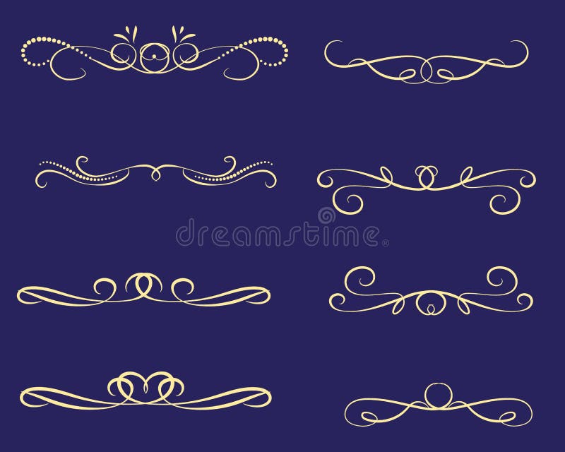 De reeks van decoratief bloeit verdelers, grenzen vector illustratie De reeks van decoratief bloeit verdelers, grenzen vector illustratie