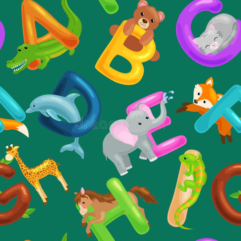 De reeks van dierenalfabet voor jonge geitjes vist brieven, het onderwijs van de beeldverhaalpret abc in de peuter, leuke inzamel stock illustratie De reeks van dierenalfabet voor jonge geitjes vist brieven, het onderwijs van de beeldverhaalpret abc in de peuter, leuke inzamel stock illustratie