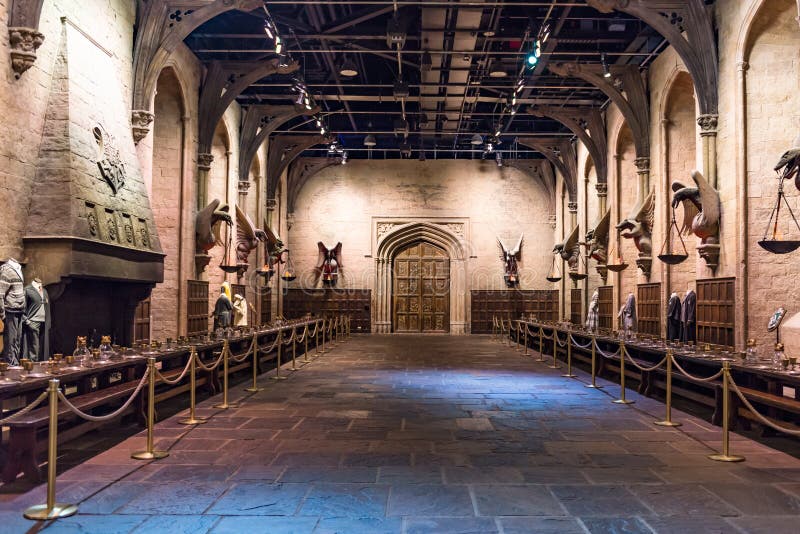 De reeks van de Grote Zaal als Hogwarts, LEAVESDEN, het UK royalty-vrije stock afbeelding De reeks van de Grote Zaal als Hogwarts, LEAVESDEN, het UK royalty-vrije stock afbeelding