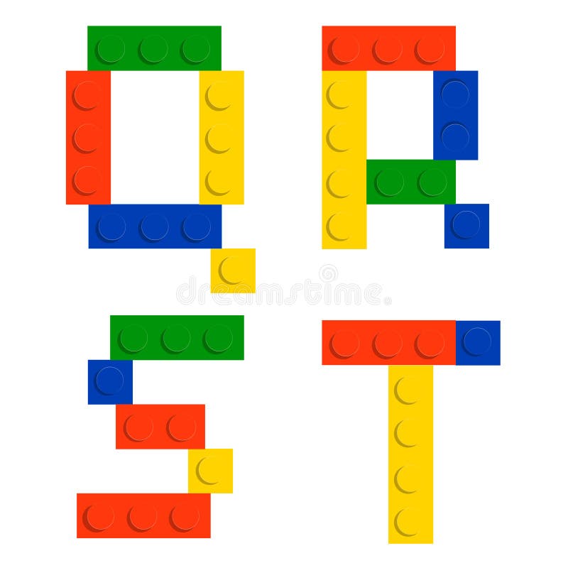 De reeks van het alfabet die van stuk speelgoed de blokken van de bouwbaksteen wordt gemaakt stock illustratie De reeks van het alfabet die van stuk speelgoed de blokken van de bouwbaksteen wordt gemaakt stock illustratie