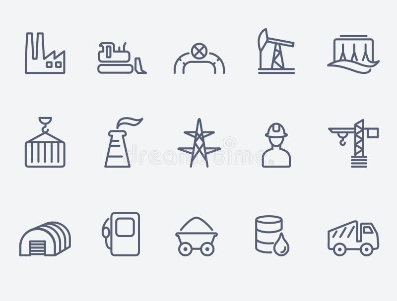 De Reeks van het de industriepictogram stock illustratie De Reeks van het de industriepictogram stock illustratie