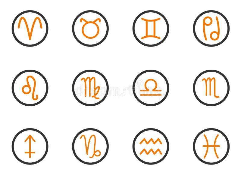 De reeks van het dierenriempictogram royalty-vrije illustratie De reeks van het dierenriempictogram royalty-vrije illustratie