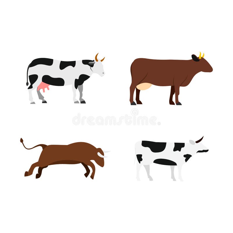 Download De Reeks Van Het Koepictogram, Vlakke Stijl Vector Illustratie - Illustratie bestaande uit farming, hoofd: 107707137