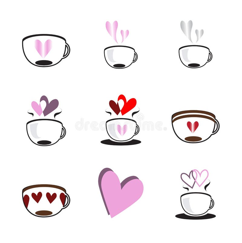 De reeks van het koffiepictogram stock illustratie De reeks van het koffiepictogram stock illustratie