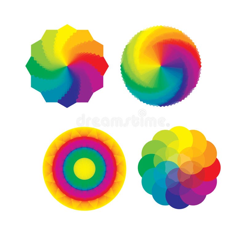 De reeks van Kleur rijdt/Multicolored Bloem van het Leven stock illustratie De reeks van Kleur rijdt/Multicolored Bloem van het Leven stock illustratie