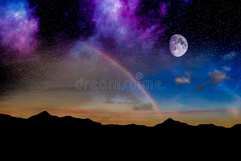 De regenboog van de maannacht