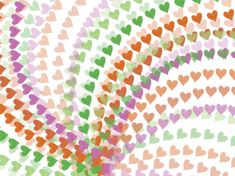 De regenboogharten van de lente stock illustratie De regenboogharten van de lente stock illustratie