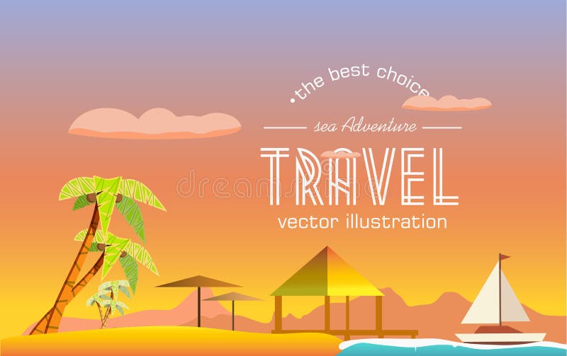 De reis aan een tropisch eiland vector illustratie De reis aan een tropisch eiland vector illustratie