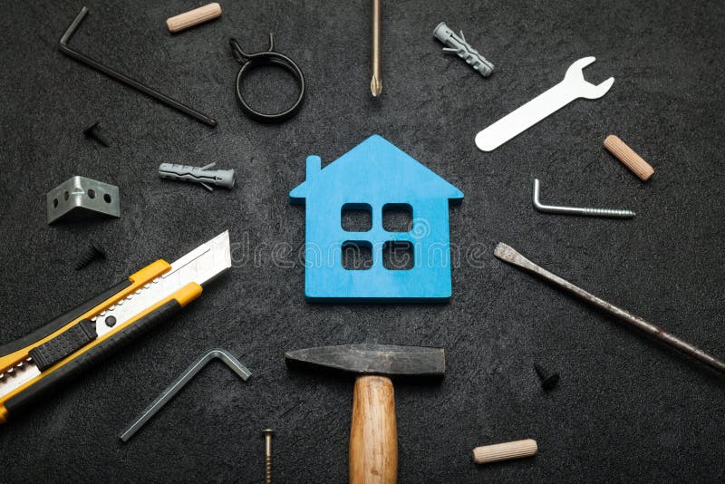 De reparatie van het huisbezit, vernieuwingssucces Het huishouden van de financiënfamilie stock afbeelding De reparatie van het huisbezit, vernieuwingssucces Het huishouden van de financiënfamilie stock afbeelding