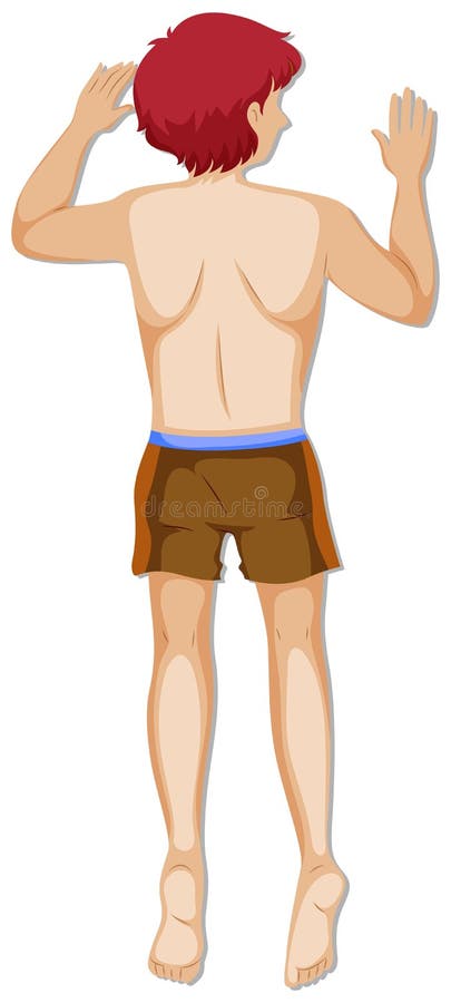 De retour de l'homme dans des shorts bruns illustration stock De retour de l'homme dans des shorts bruns illustration stock