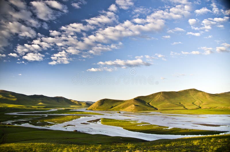 The Orkhon river, near Kharkorin, Mongolia. The Orkhon river, near Kharkorin, Mongolia