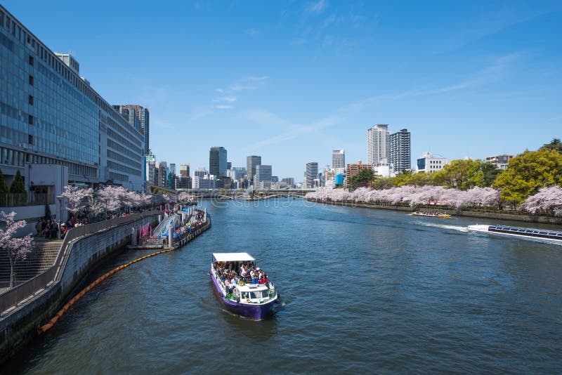 De rivier van Osaka en Yodo- stock foto's De rivier van Osaka en Yodo- stock foto's