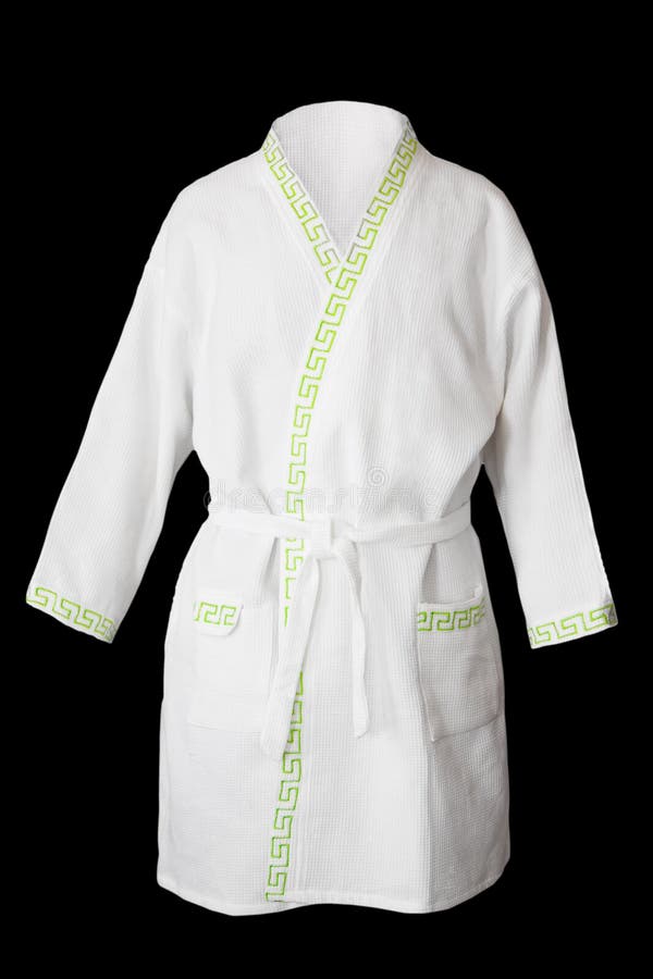 White fresh bath robe isolated on black background. White fresh bath robe isolated on black background