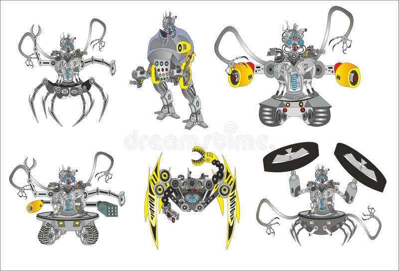 De robots van de kanonmoordenaar royalty-vrije illustratie De robots van de kanonmoordenaar royalty-vrije illustratie