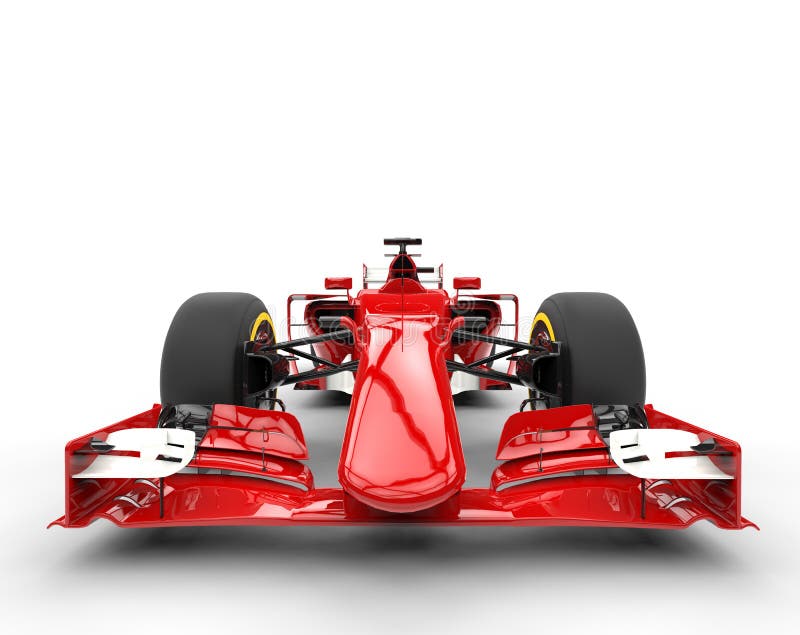 De rode auto van Formule 1 - vooraanzicht