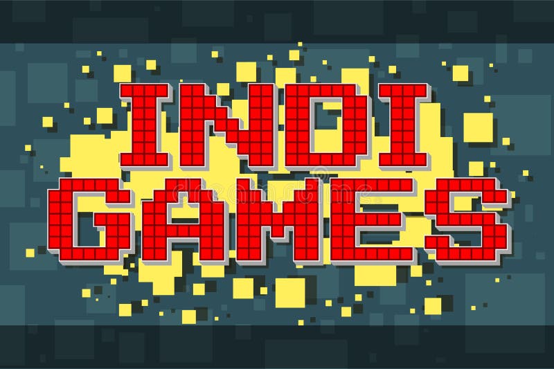 De rode knoop van de pixel retro tekst voor videospelletjes