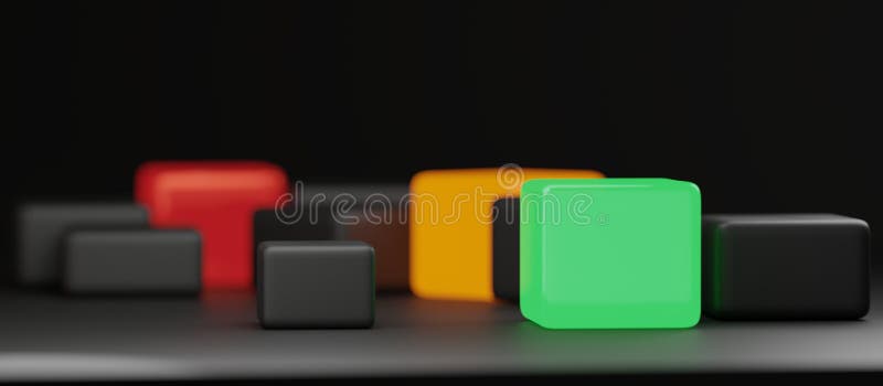 De rode oranje groene abstracte creatieve achtergrond van het kubussenontwerp royalty-vrije illustratie