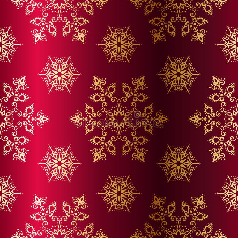 De rood-en-gouden naadloze achtergrond van Kerstmis vector illustratie De rood-en-gouden naadloze achtergrond van Kerstmis vector illustratie