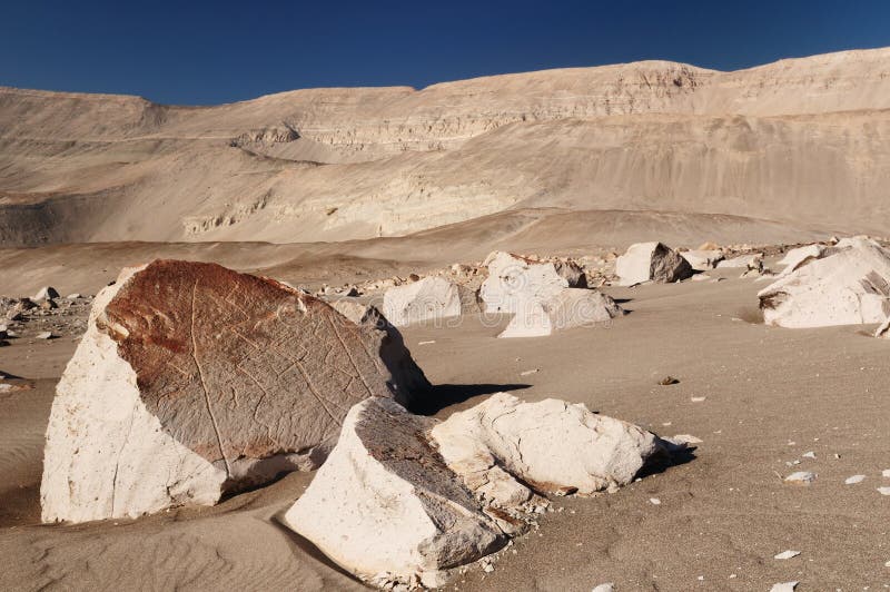 De Rotstekeningen van Peru, Toro Muerto royalty-vrije stock afbeeldingen De Rotstekeningen van Peru, Toro Muerto royalty-vrije stock afbeeldingen