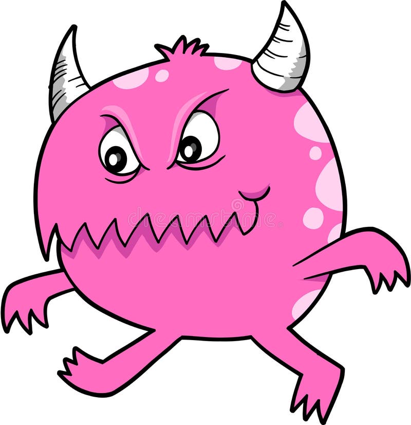De roze Vector van het Monster van de Duivel stock illustratie De roze Vector van het Monster van de Duivel stock illustratie