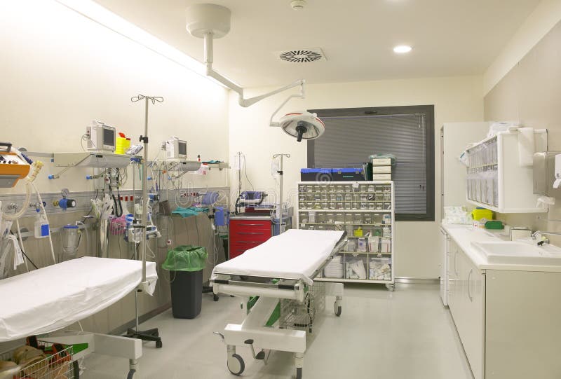 De ruimte medische controle en exploratie van de het ziekenhuischirurgie stock afbeelding De ruimte medische controle en exploratie van de het ziekenhuischirurgie stock afbeelding