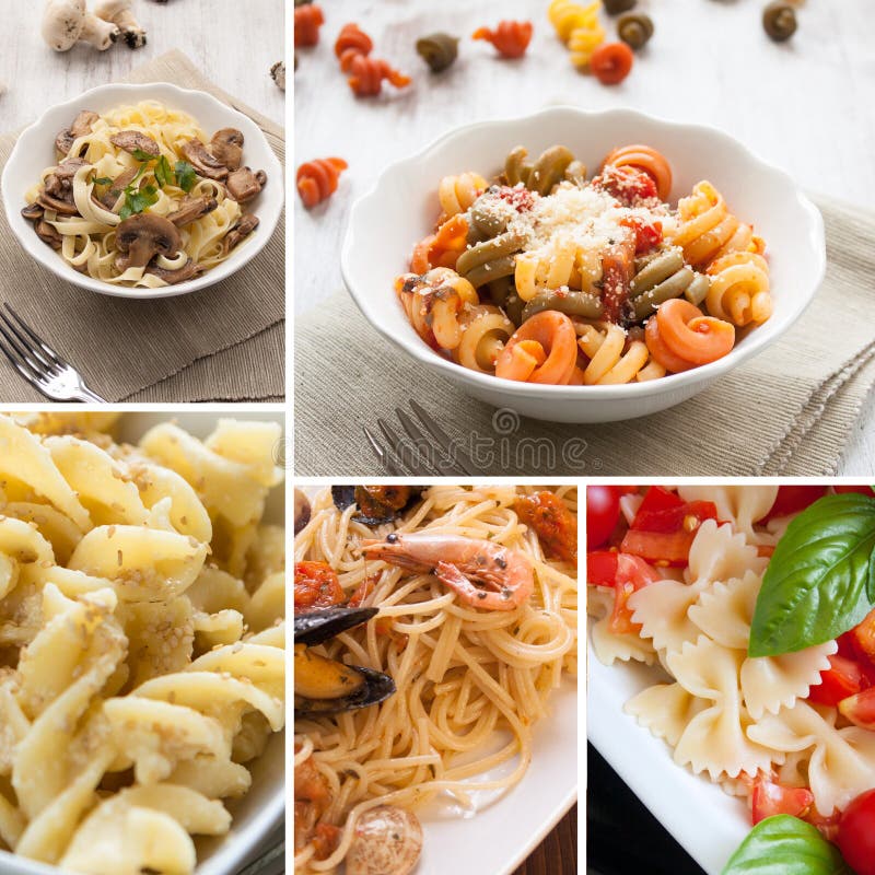 Pastasamenstelling stock afbeeldingen