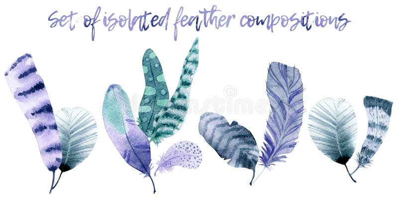 De samenstellingen van de waterverfveer vector illustratie De samenstellingen van de waterverfveer vector illustratie