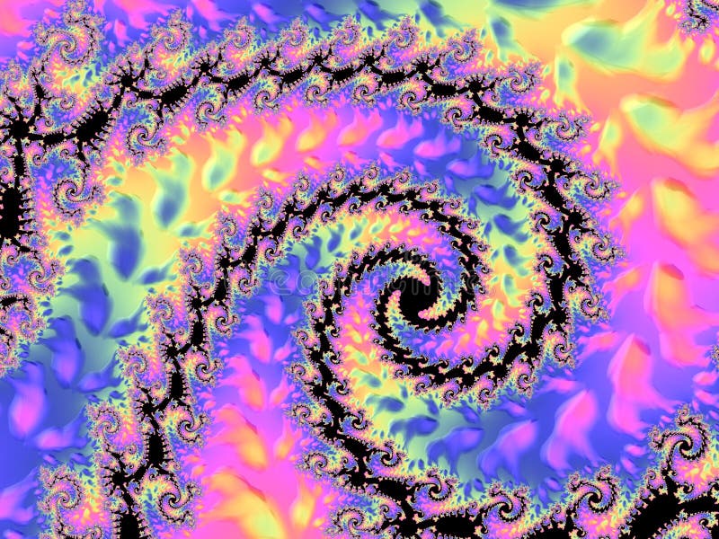 De samenvatting vertroebelde geweven spiraalvormige fractal in neonkleuren, 3d geef voor affiche, ontwerp en vermaak terug Achter vector illustratie De samenvatting vertroebelde geweven spiraalvormige fractal in neonkleuren, 3d geef voor affiche, ontwerp en vermaak terug Achter vector illustratie
