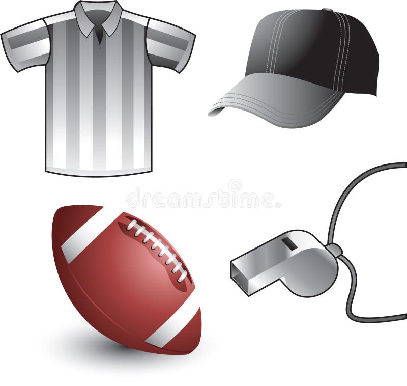 De scheidsrechtersapparatuur van de voetbal stock illustratie De scheidsrechtersapparatuur van de voetbal stock illustratie