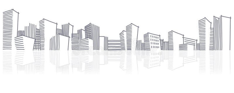 De schets van een stadshorizon stock illustratie De schets van een stadshorizon stock illustratie