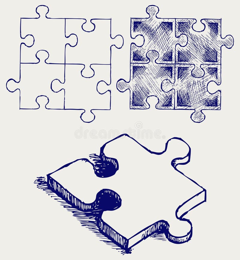Puzzelschets vector illustratie