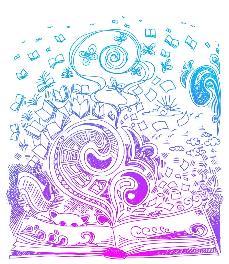De schetskrabbels van het boek vector illustratie De schetskrabbels van het boek vector illustratie
