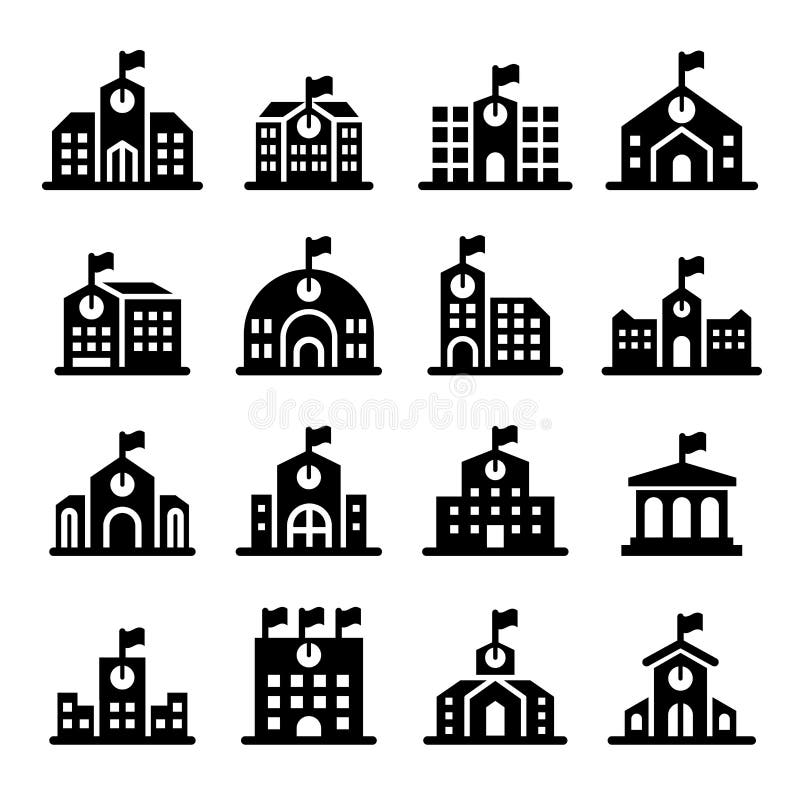 Schoolgebouw icoon royalty-vrije illustratie